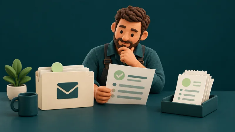 Business owner reviewing enquiry, job acceptance and payment records.